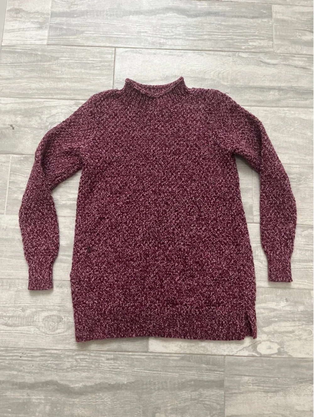 Loft Burgundy and Pink Sweater